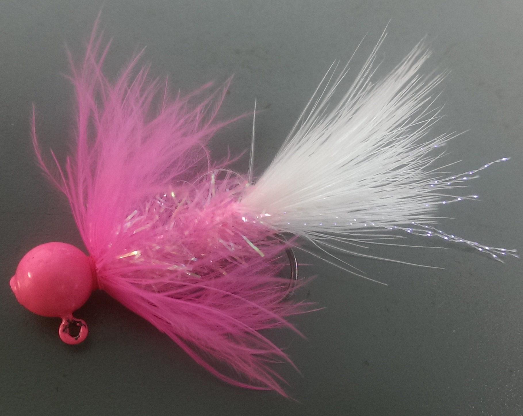 Dinger Jigs Collared Bug Hot Pink over White - Collared Bug