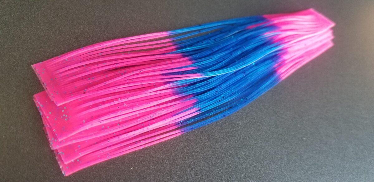 Dinger Jigs - Rubber Legs - Blue with Hot Pink tips