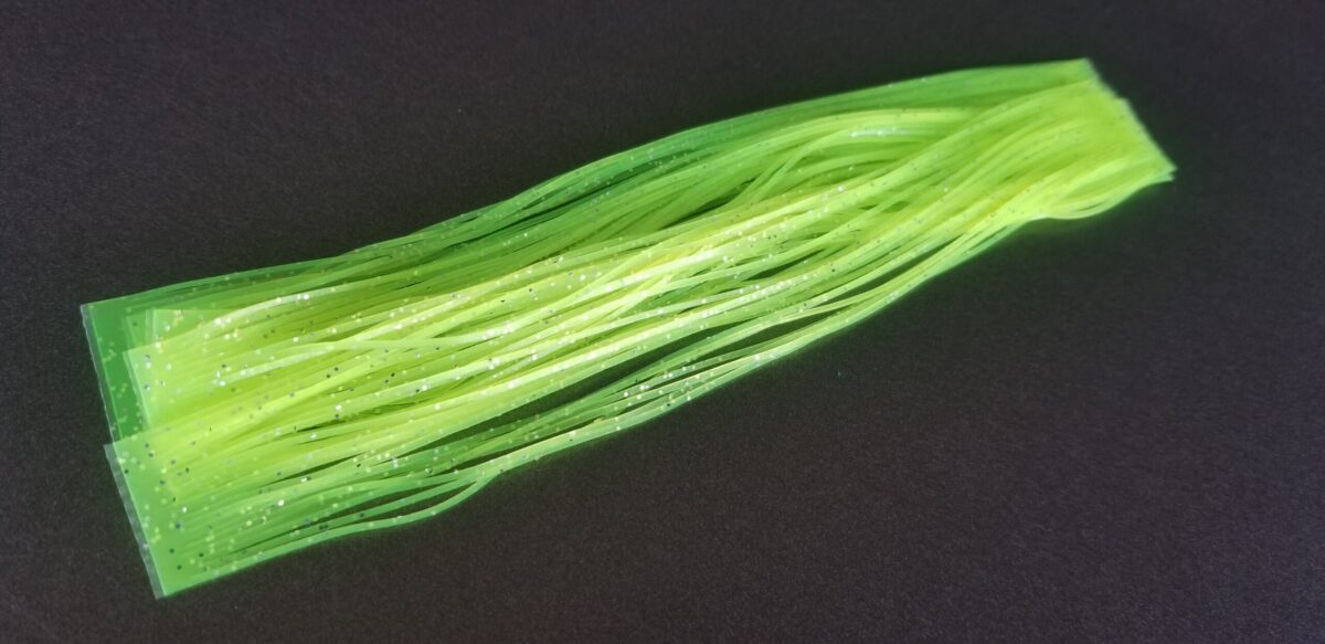 Dinger Jigs - Rubber Legs - Chartreuse with silver flake