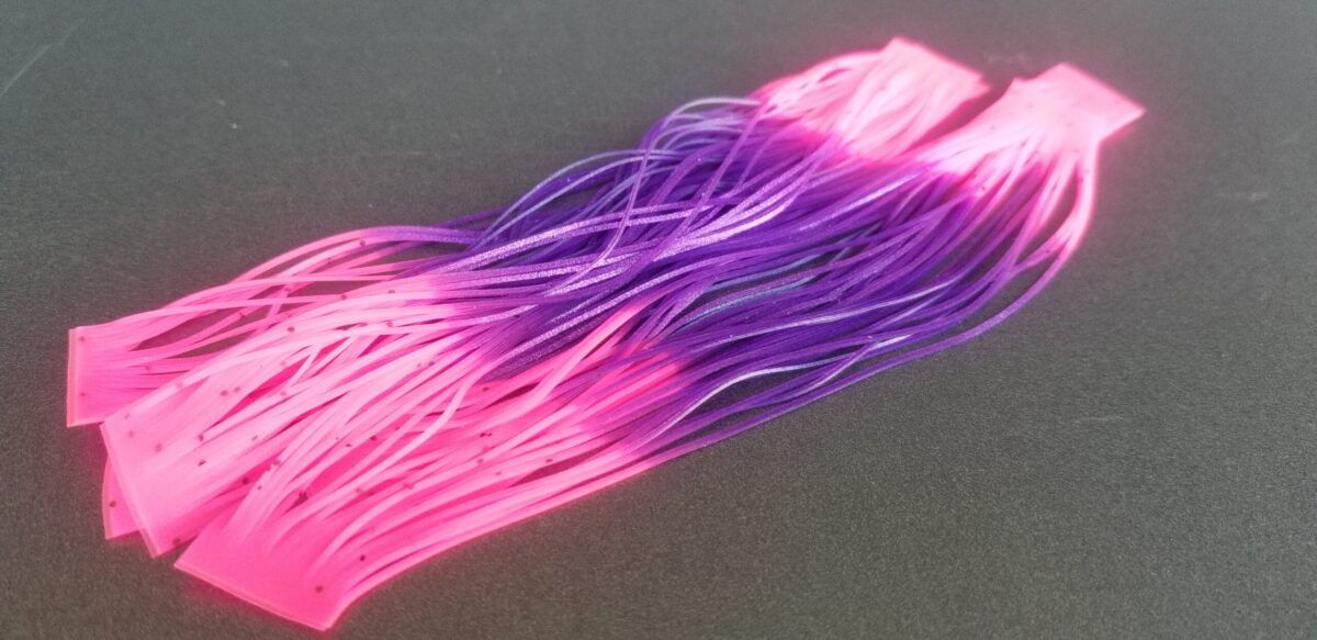 Dinger Jigs - Rubber Legs - Purple with Hot Pink tips