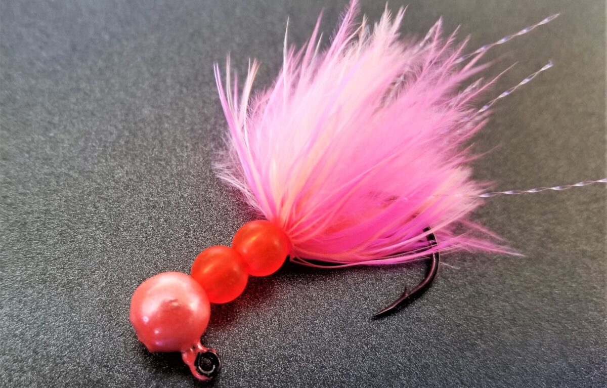 Beaded Schlappen Pink Shrimp Dinger Jigs Steelhead Jigs scaled 1200x767 - Beaded Schlappen