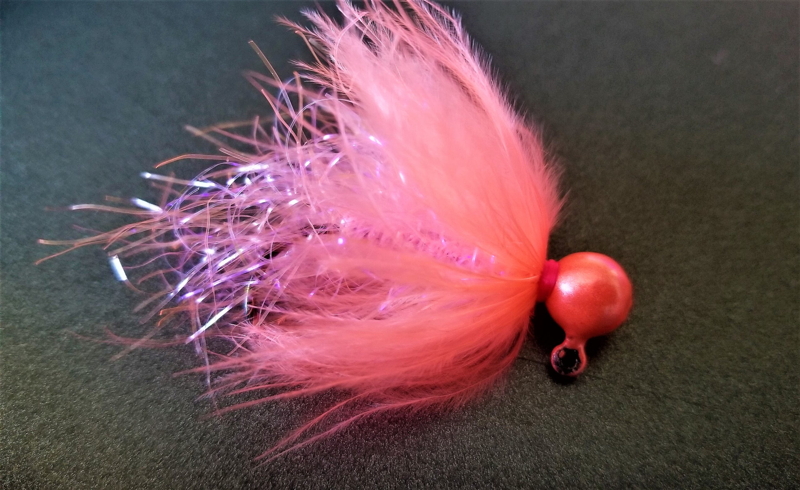 UV Sparkler Shrimp over Pink Dinger Jigs Steelhead Jigs scaled - UV Sparklers