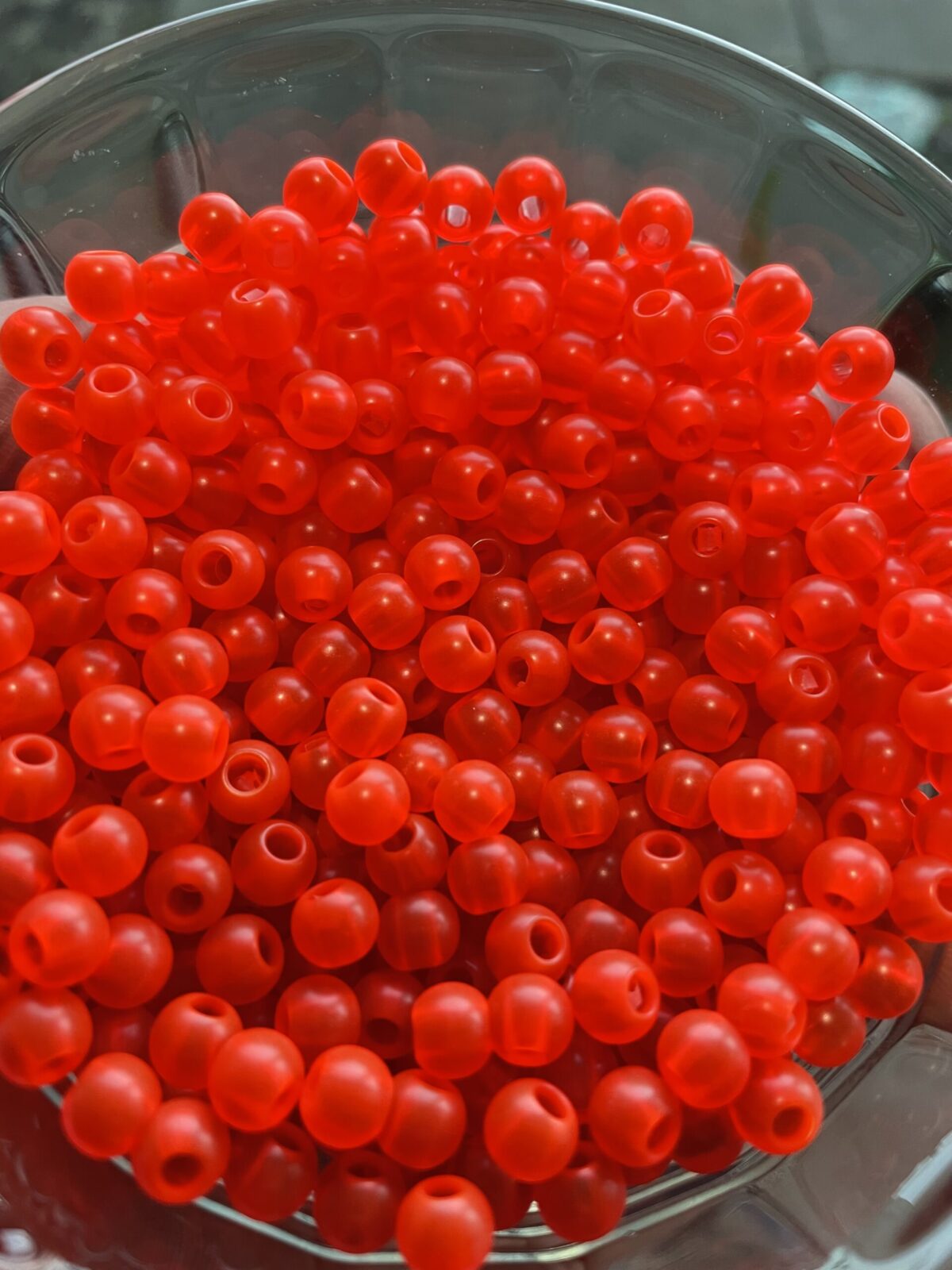 Fl Red Pre-drilled jig beads