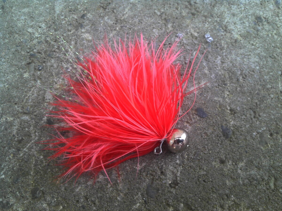 Steelhead Jig - Schlappen - Red & Shrimp