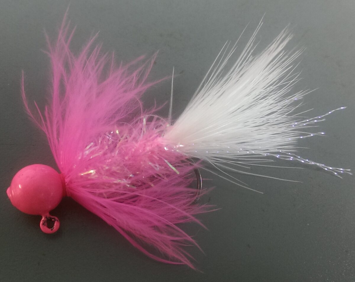 Dinger Jigs Collared Bug Hot Pink over White 1200x953 - Collared Bug