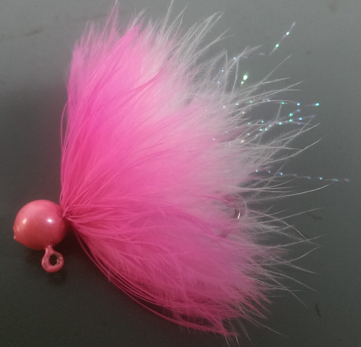 Dinger Jigs - Schlappen Lead - Hot Pink over White